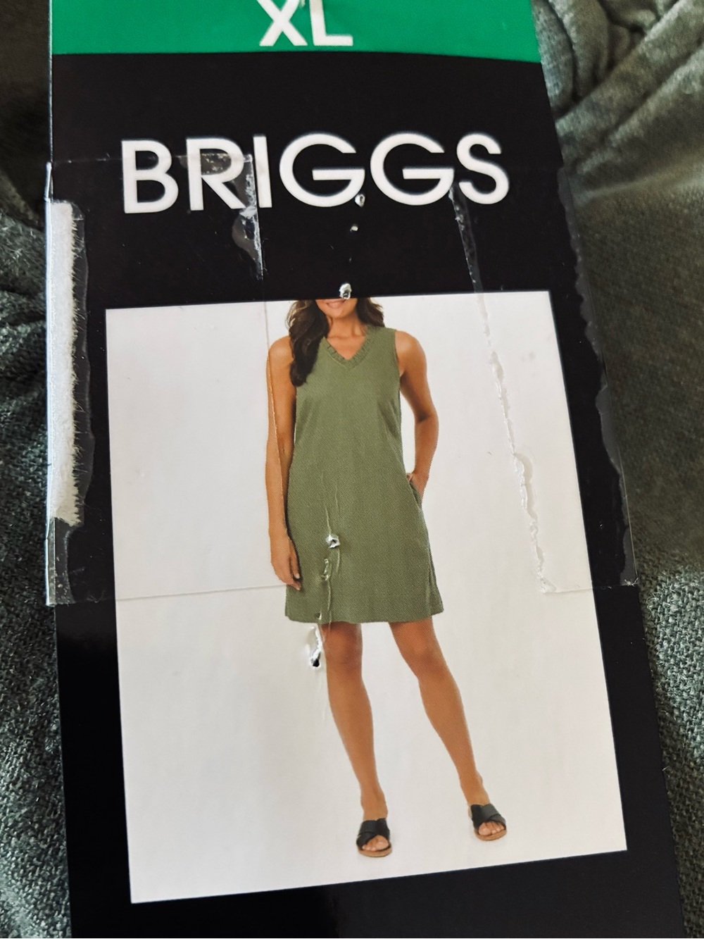 Briggs Ladies Ruffle V Neck Linen Blend Dress